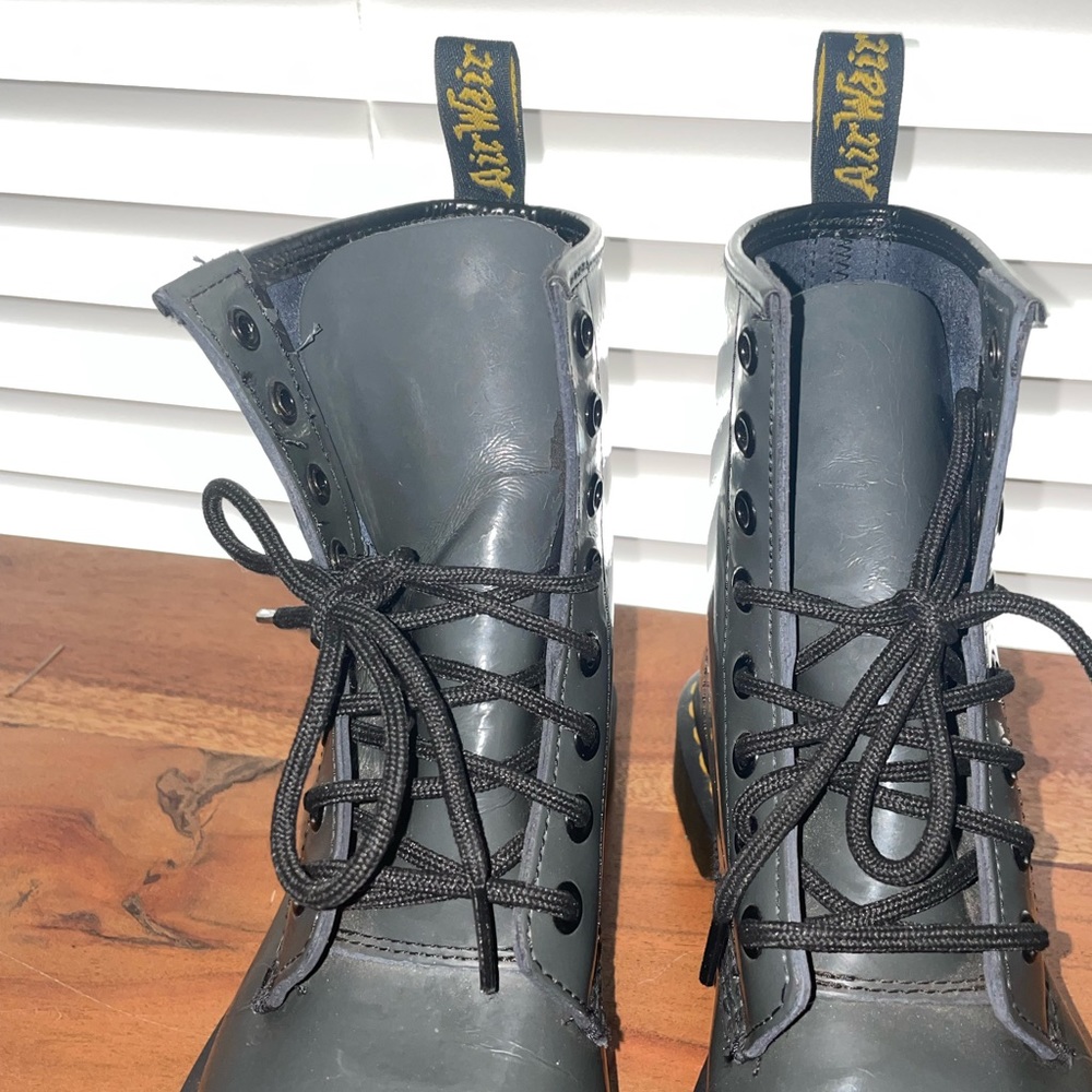 COPY - Dr. Martens Patent Leather Grey Boots-Used - Picture 5 of 6